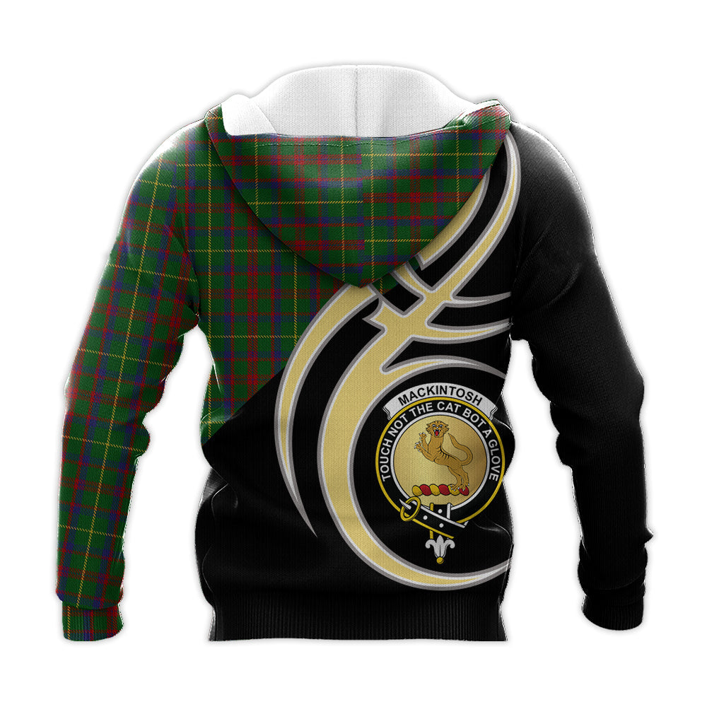 Printivon Mackintosh Hunting Clan Believe In Me Crest Tartan Knitted Hoodie Custom Your Text
