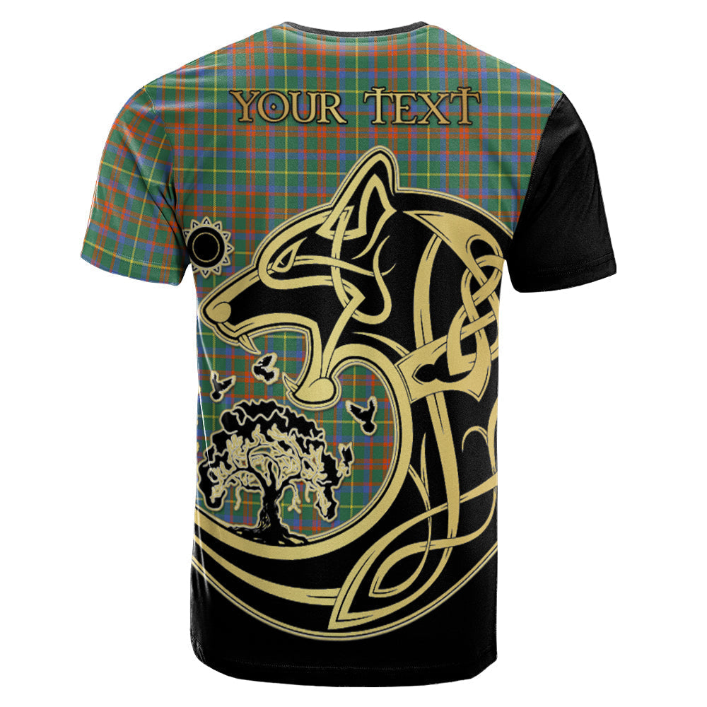 Printivon MacKintosh Hunting Ancient Crest Celtic Wolf Tartan T Shirt Custom Your Text