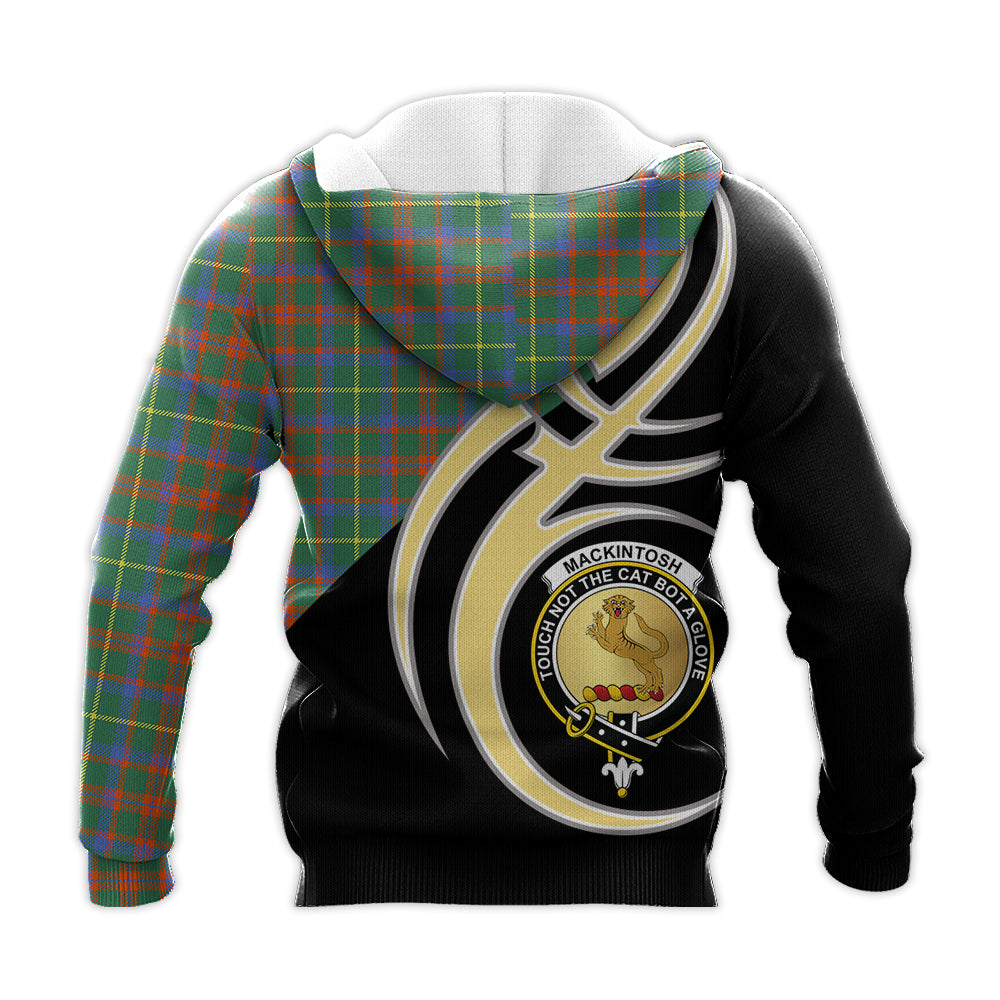 Printivon Mackintosh Hunting Ancient Clan Believe In Me Crest Tartan Knitted Hoodie Custom Your Text