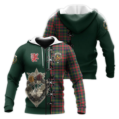 Printivon Mackintosh Hunting Modern Tartan Hoodie Lion Rampant And Celtic Thistle Style