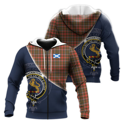 Printivon Mackintosh Hunting Weathered Tartan Scottish Crest Hoodie