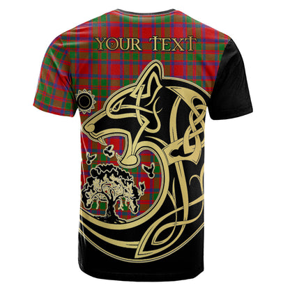Printivon MacKintosh Modern Crest Celtic Wolf Tartan T Shirt Custom Your Text