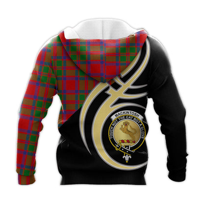 Printivon Mackintosh Modern Clan Believe In Me Crest Tartan Knitted Hoodie Custom Your Text