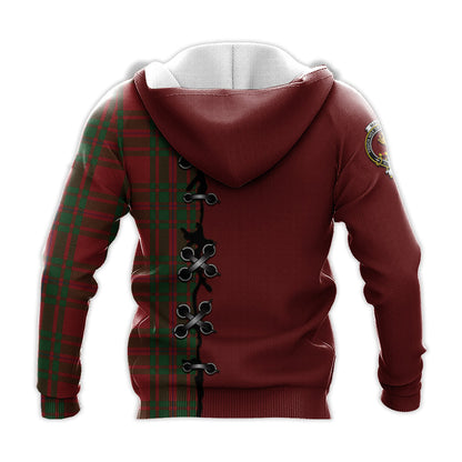 Printivon Mackintosh Red Tartan Hoodie Lion Rampant And Celtic Thistle Style