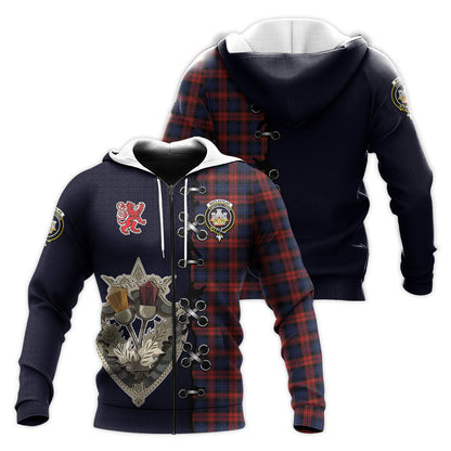 Printivon Maclachlan Tartan Hoodie Lion Rampant And Celtic Thistle Style