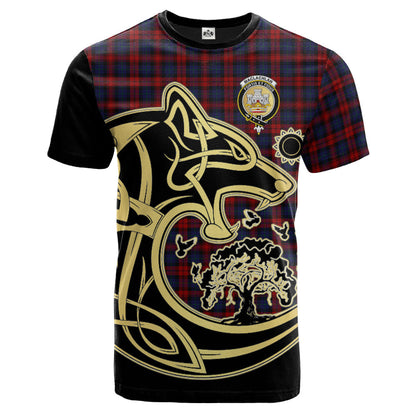Printivon MacLachlan Crest Celtic Wolf Tartan T Shirt Custom Your Text