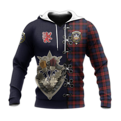 Printivon Maclachlan Tartan Hoodie Lion Rampant And Celtic Thistle Style
