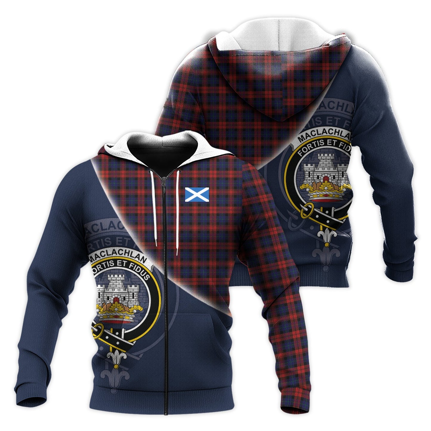 Printivon Maclachlan Tartan Scottish Crest Hoodie