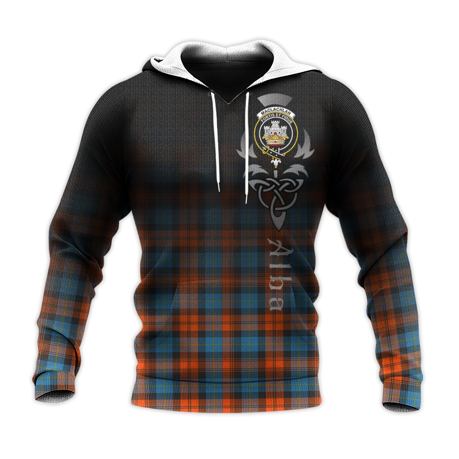 Printivon Maclachlan Ancient Tartan Crest Alba Celtic Hoodie