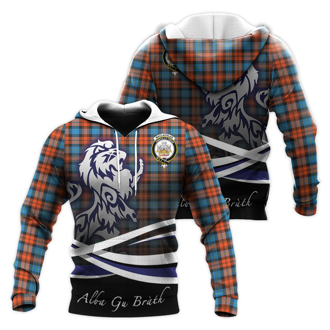 Printivon Maclachlan Ancient Tartan Scottish Lion Hoodie