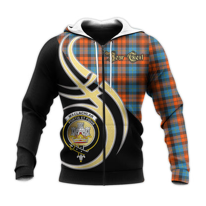 Printivon Maclachlan Ancient Clan Believe In Me Crest Tartan Knitted Hoodie Custom Your Text