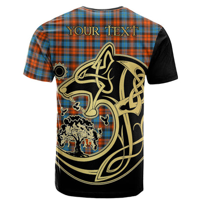 Printivon MacLachlan Ancient Crest Celtic Wolf Tartan T Shirt Custom Your Text