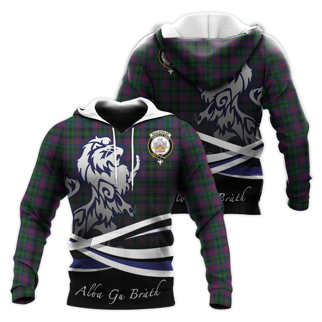 Printivon Maclachlan Hunting Tartan Scottish Lion Hoodie