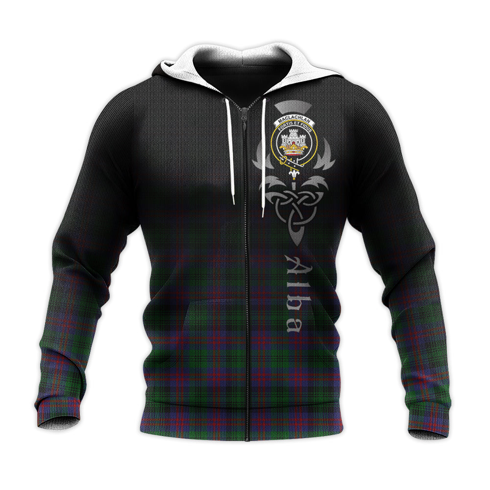 Printivon Maclachlan Hunting Tartan Crest Alba Celtic Hoodie