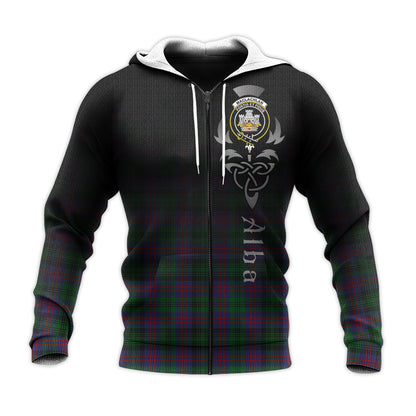 Printivon Maclachlan Hunting Tartan Crest Alba Celtic Hoodie