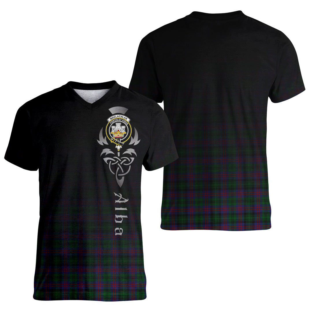 Printivon MacLachlan Hunting Tartan Crest Alba Celtic T Shirt