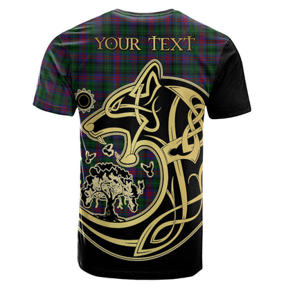 Printivon MacLachlan Hunting Crest Celtic Wolf Tartan T Shirt Custom Your Text