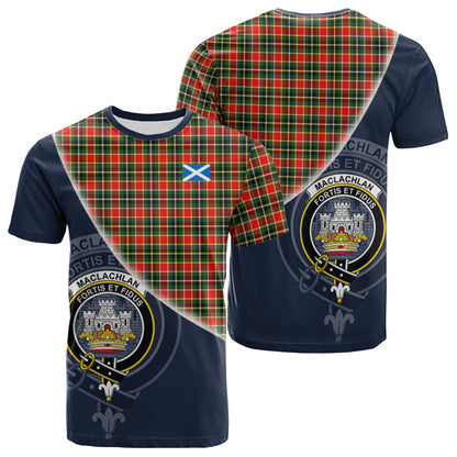 Printivon MacLachlan Hunting Modern Tartan Scottish Crest T Shirt