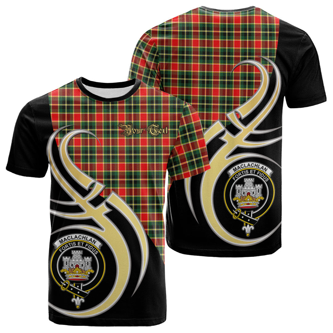 Printivon MacLachlan Hunting Modern Tartan Crest Believe In Me T Shirt