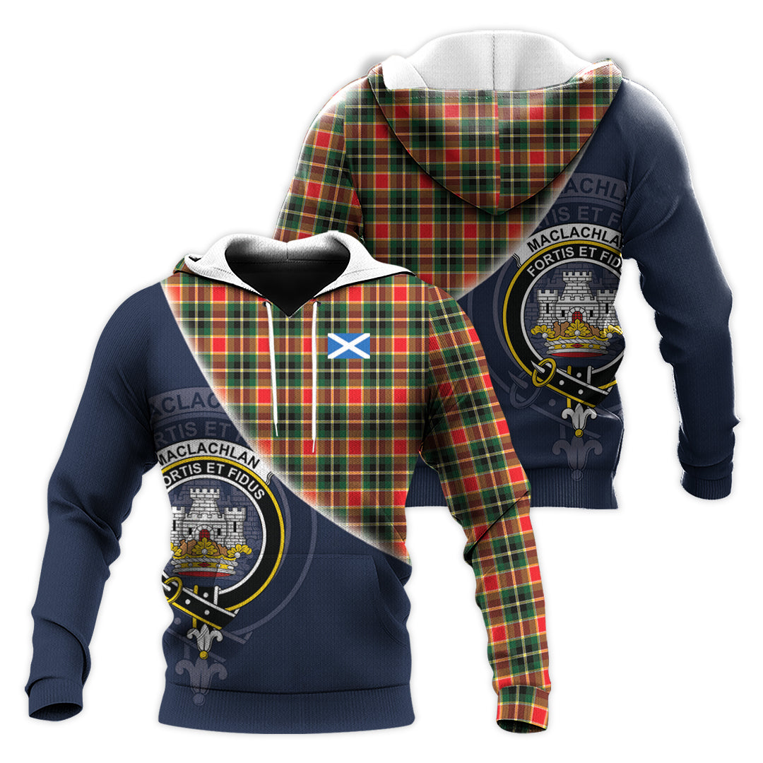 Printivon Maclachlan Hunting Modern Tartan Scottish Crest Hoodie