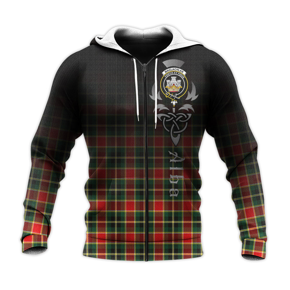 Printivon Maclachlan Hunting Modern Tartan Crest Alba Celtic Hoodie