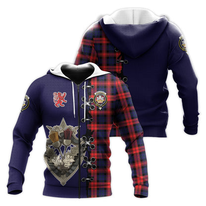 Printivon Maclachlan Modern Tartan Hoodie Lion Rampant And Celtic Thistle Style