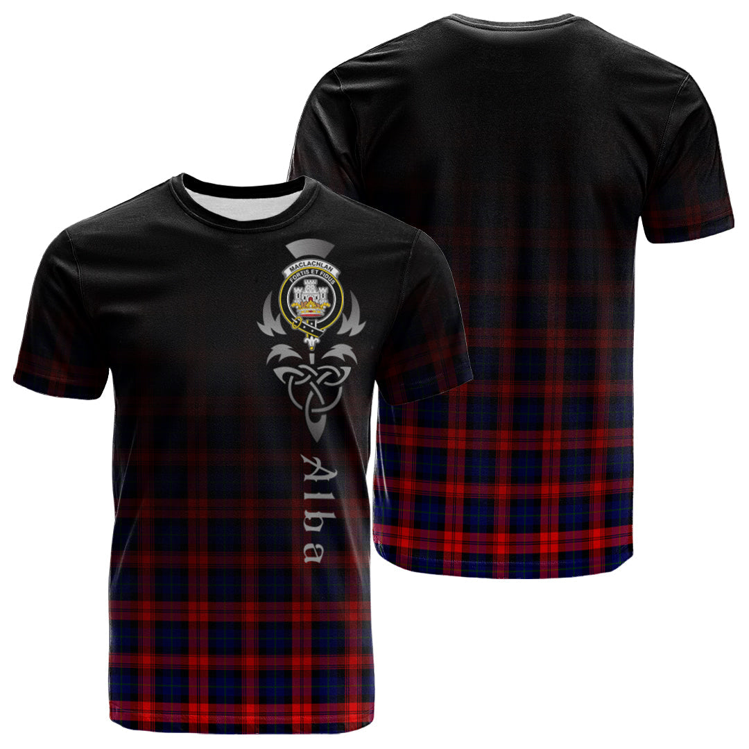 Printivon MacLachlan Modern Tartan Crest Alba Celtic T Shirt