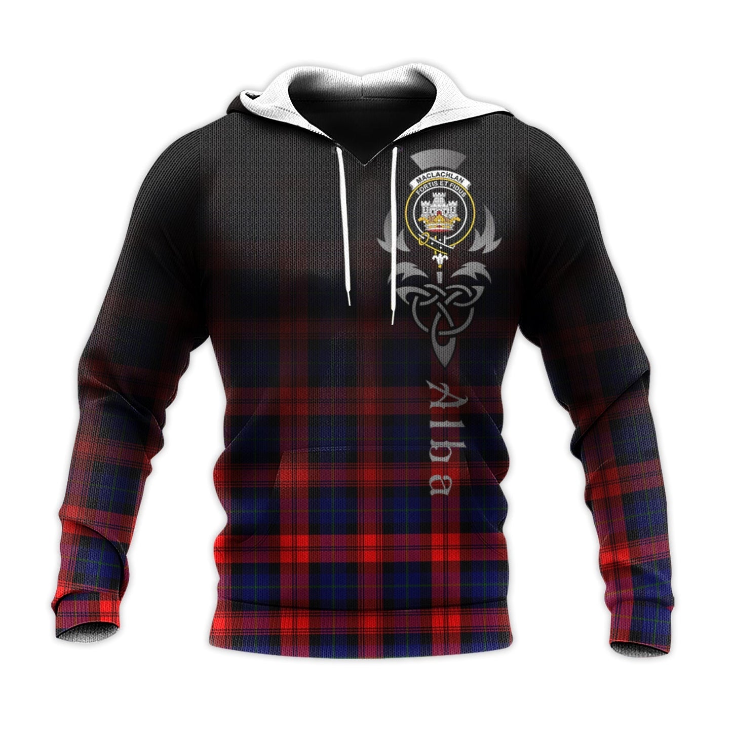 Printivon Maclachlan Modern Tartan Crest Alba Celtic Hoodie