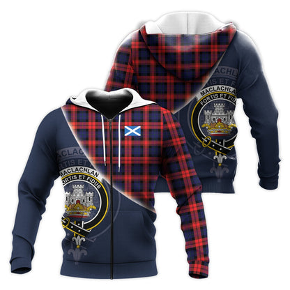 Printivon Maclachlan Modern Tartan Scottish Crest Hoodie