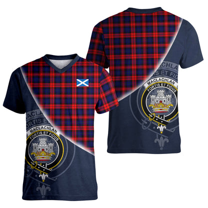 Printivon MacLachlan Modern Tartan Scottish Crest T Shirt
