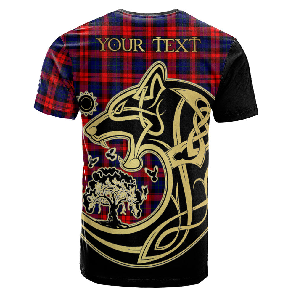 Printivon MacLachlan Modern Crest Celtic Wolf Tartan T Shirt Custom Your Text