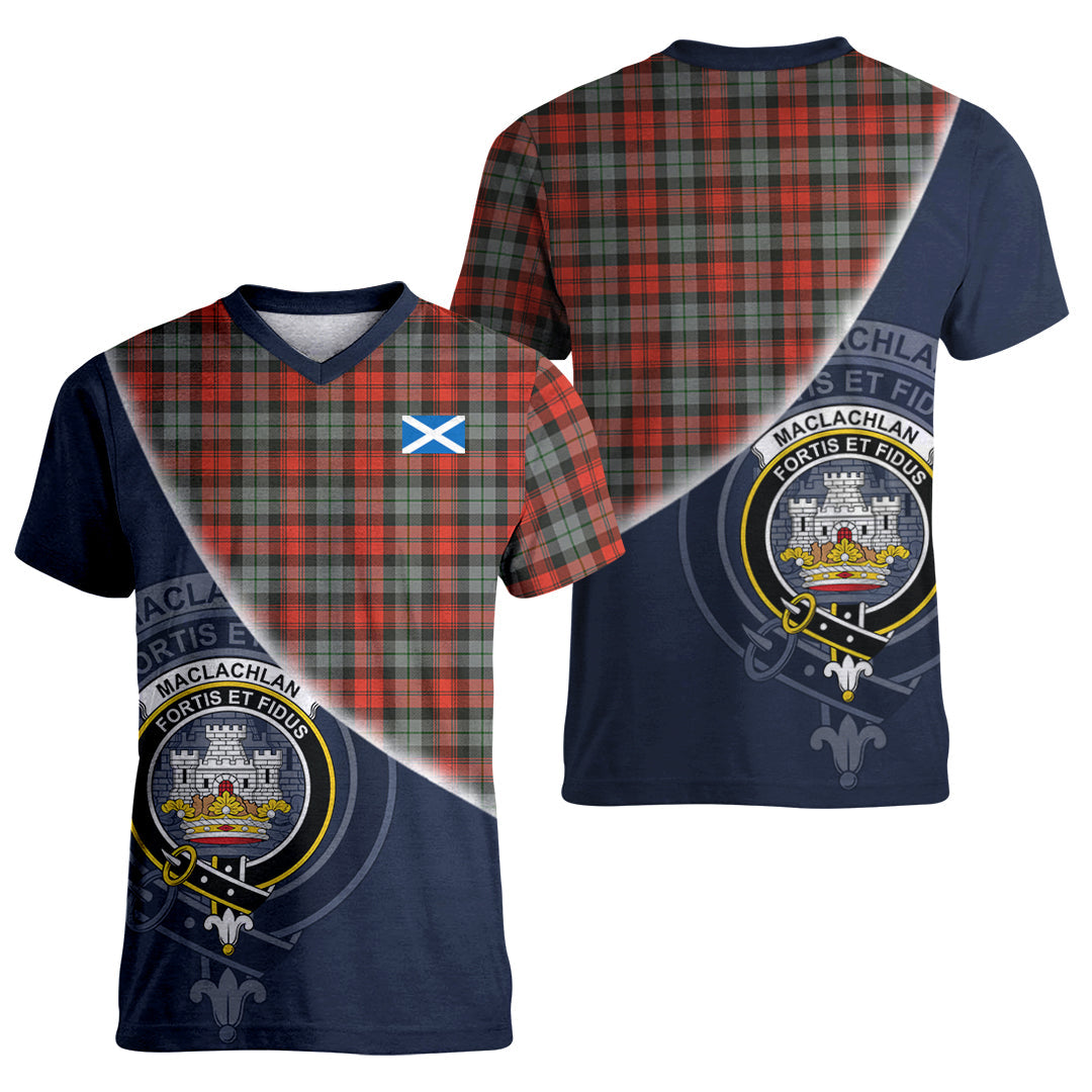 Printivon MacLachlan Weathered Tartan Scottish Crest T Shirt