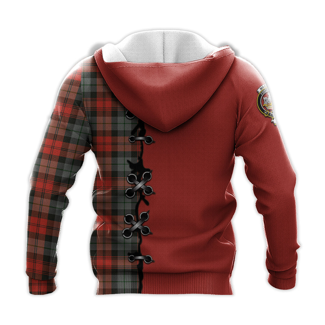 Printivon Maclachlan Weathered Tartan Hoodie Lion Rampant And Celtic Thistle Style