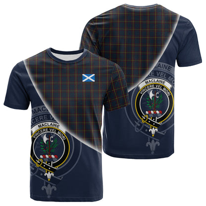 Printivon MacLaine of Lochbuie Hunting Tartan Scottish Crest T Shirt