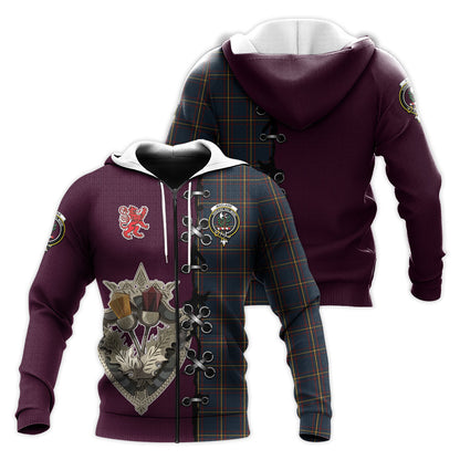 Printivon Maclaine Of Lochbuie Hunting Tartan Hoodie Lion Rampant And Celtic Thistle Style