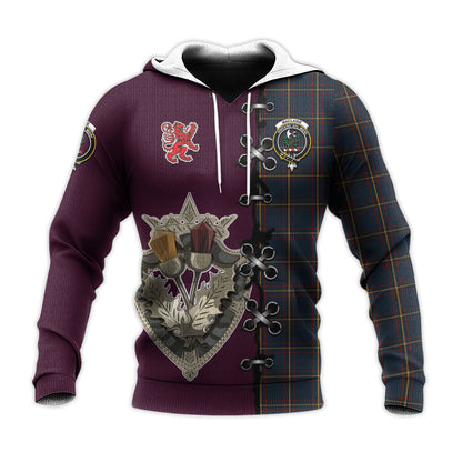Printivon Maclaine Of Lochbuie Hunting Tartan Hoodie Lion Rampant And Celtic Thistle Style