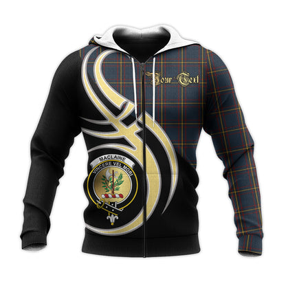 Printivon Maclaine Of Lochbuie Hunting Clan Believe In Me Crest Tartan Knitted Hoodie Custom Your Text