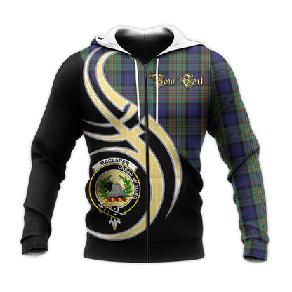 Printivon Maclaren Clan Believe In Me Crest Tartan Knitted Hoodie Custom Your Text