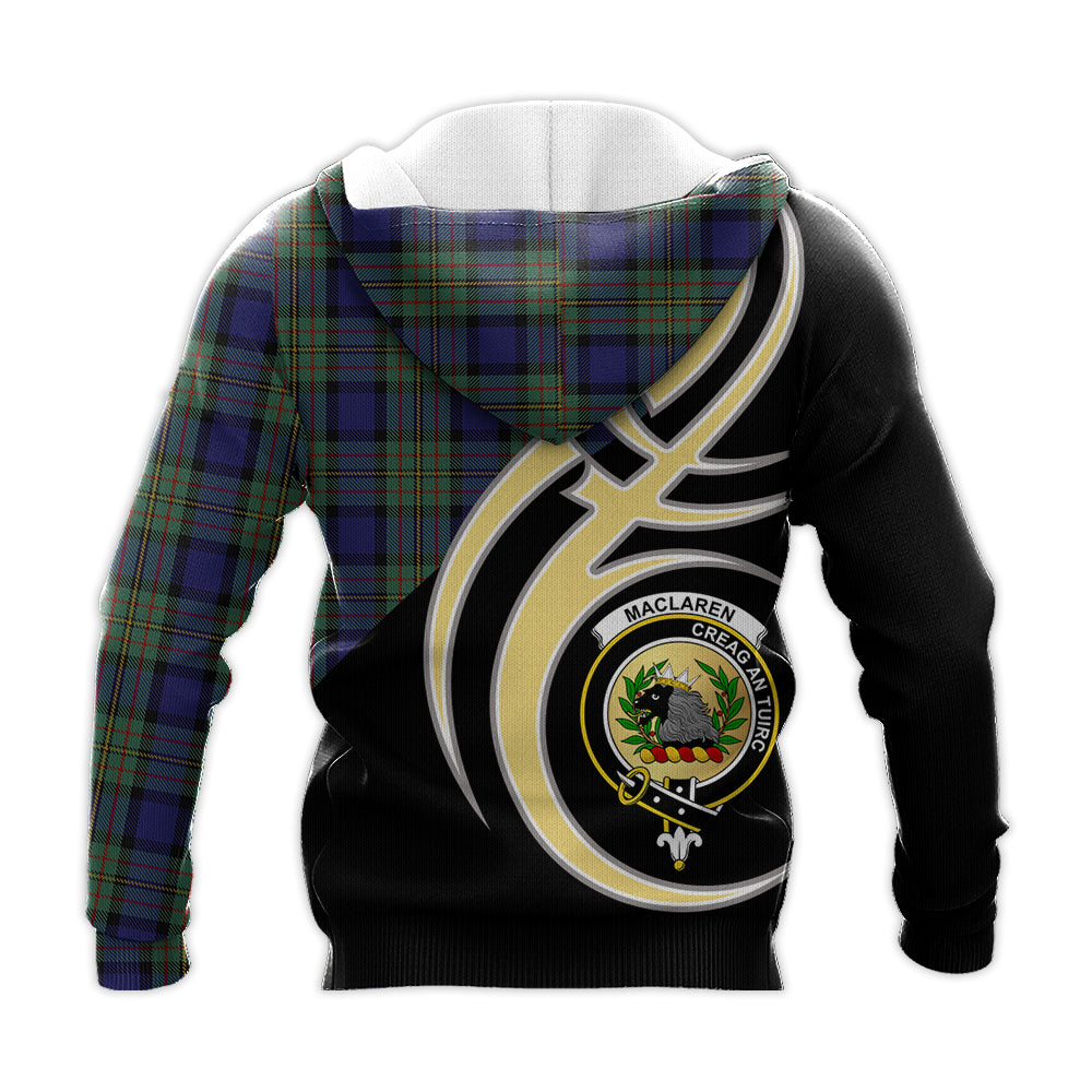 Printivon Maclaren Clan Believe In Me Crest Tartan Knitted Hoodie Custom Your Text