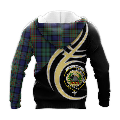 Printivon Maclaren Clan Believe In Me Crest Tartan Knitted Hoodie Custom Your Text