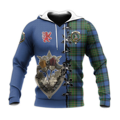 Printivon Maclaren Ancient Tartan Hoodie Lion Rampant And Celtic Thistle Style