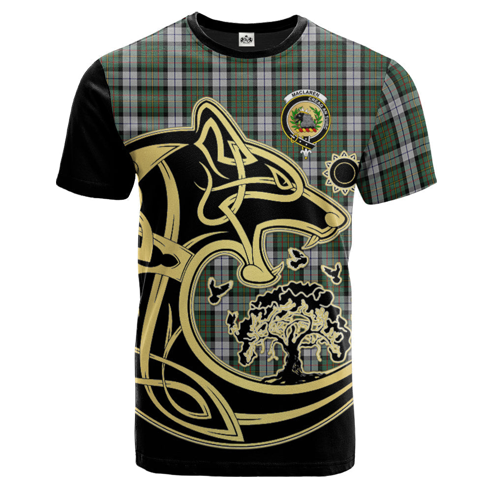Printivon MacLaren Dress Crest Celtic Wolf Tartan T Shirt Custom Your Text
