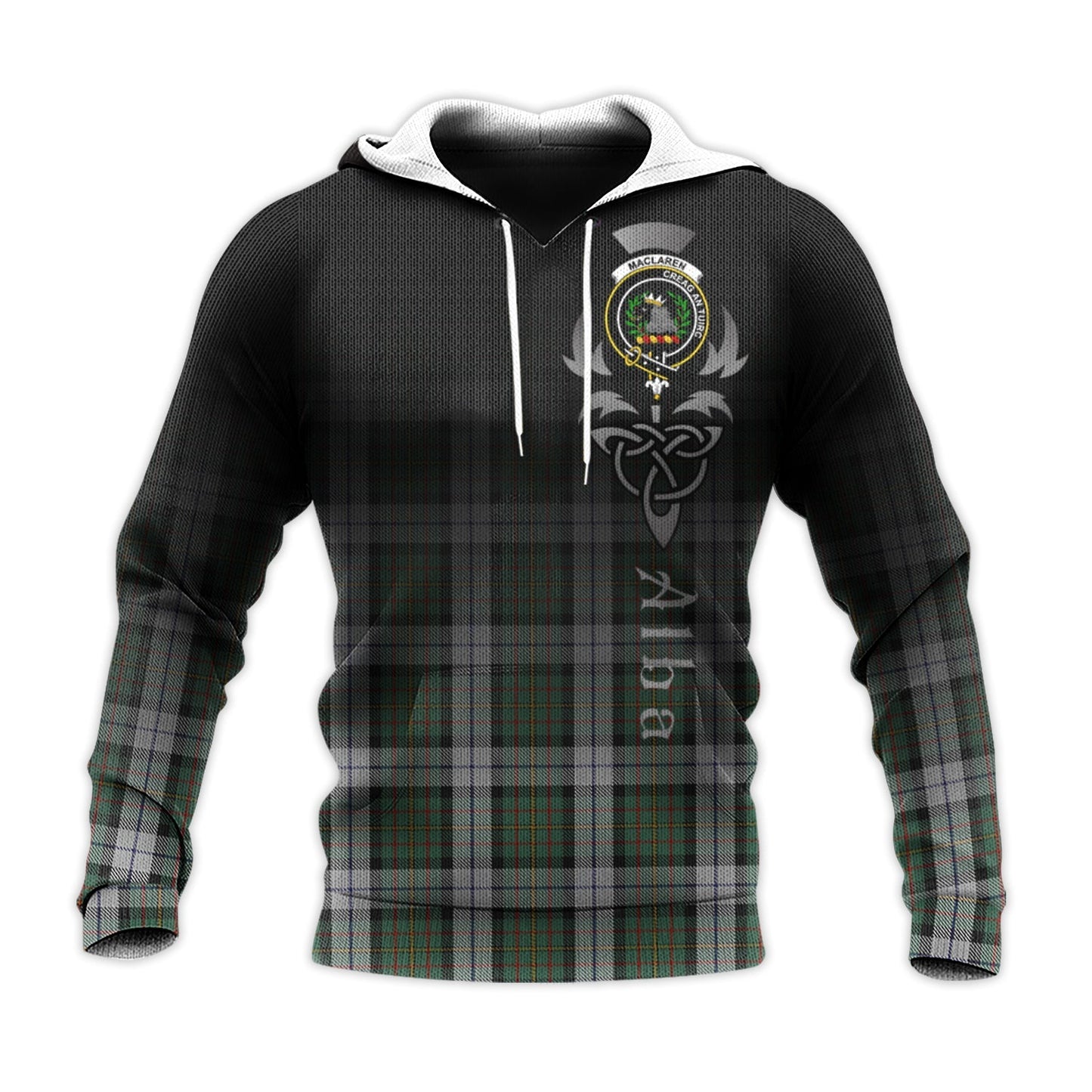 Printivon Maclaren Dress Tartan Crest Alba Celtic Hoodie