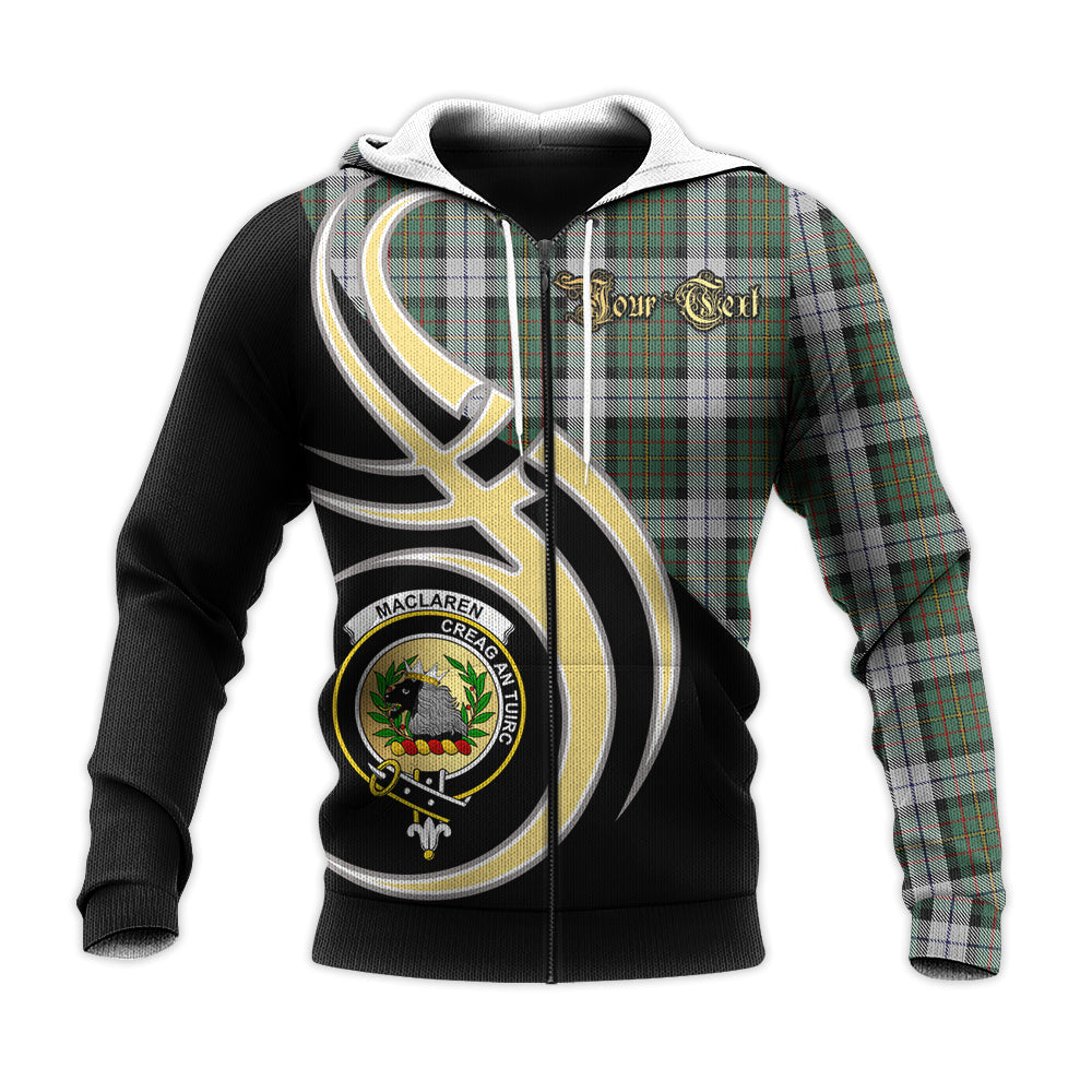 Printivon Maclaren Dress Clan Believe In Me Crest Tartan Knitted Hoodie Custom Your Text