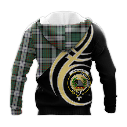 Printivon Maclaren Dress Clan Believe In Me Crest Tartan Knitted Hoodie Custom Your Text