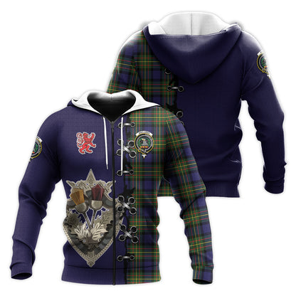 Printivon Maclaren Modern Tartan Hoodie Lion Rampant And Celtic Thistle Style