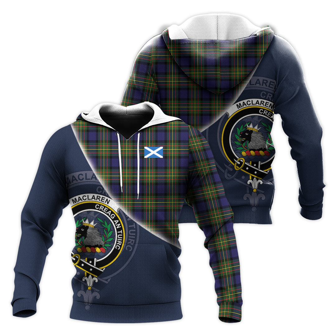 Printivon Maclaren Modern Tartan Scottish Crest Hoodie