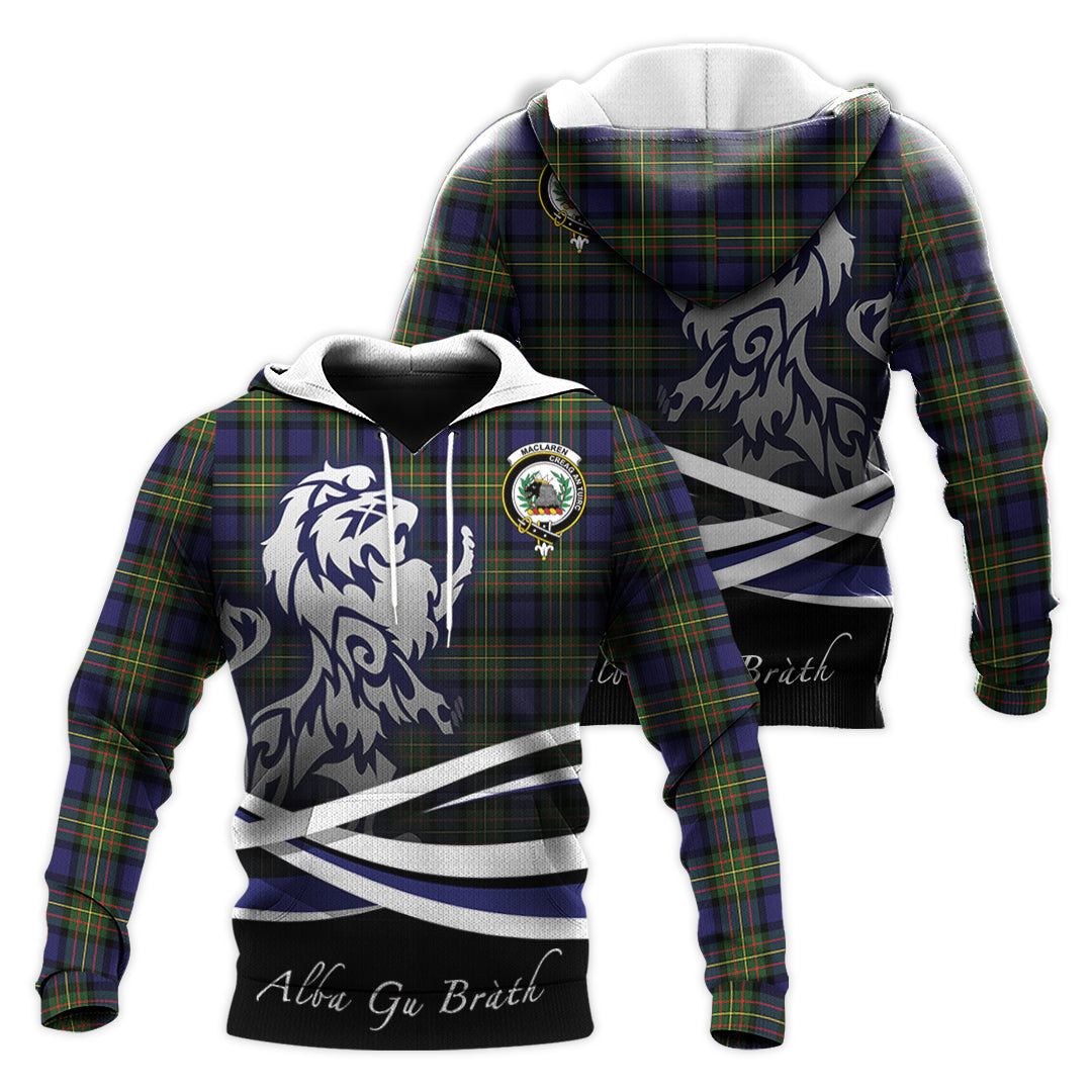 Printivon Maclaren Modern Tartan Scottish Lion Hoodie