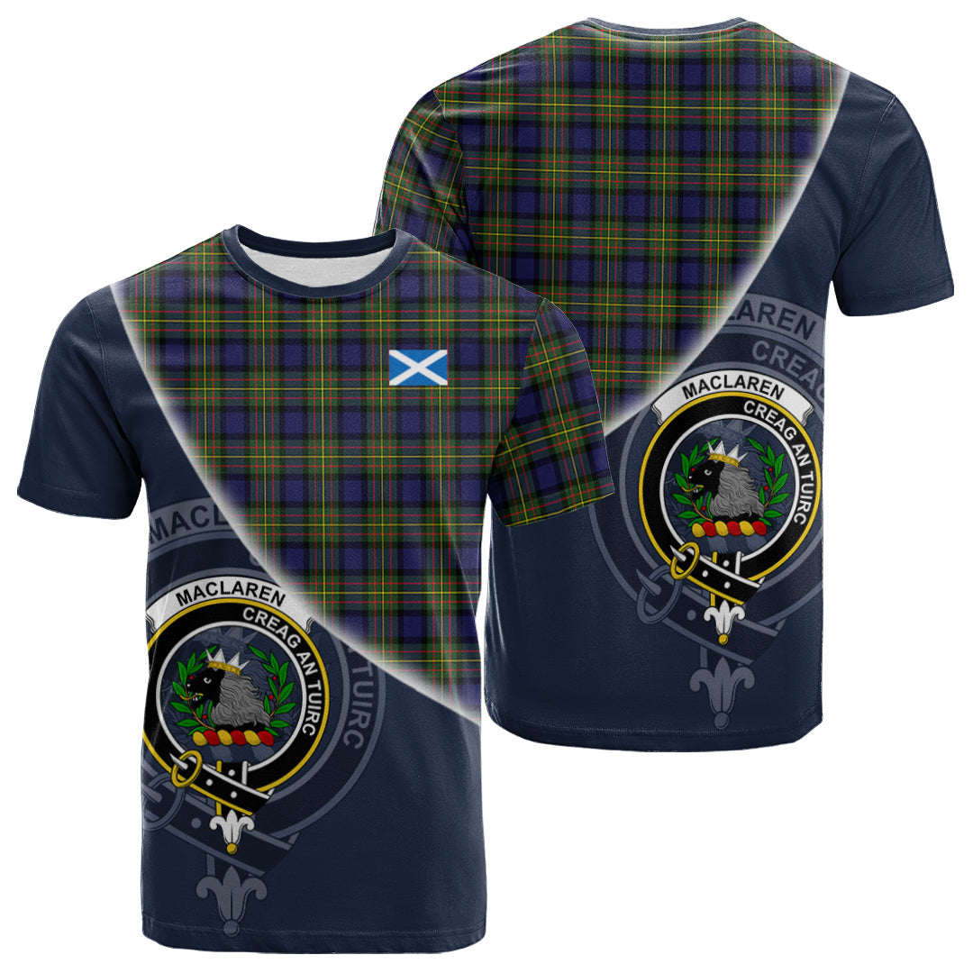 Printivon MacLaren Modern Tartan Scottish Crest T Shirt