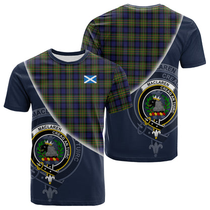 Printivon MacLaren Modern Tartan Scottish Crest T Shirt